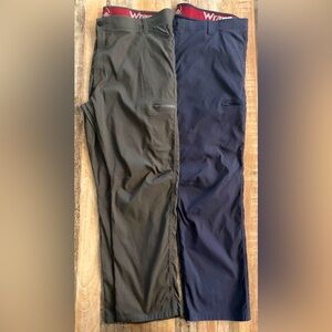 Wrangler All Terrain Cargo Pants 44x30 Set of 2 Navy & Grey Nylon Stretch